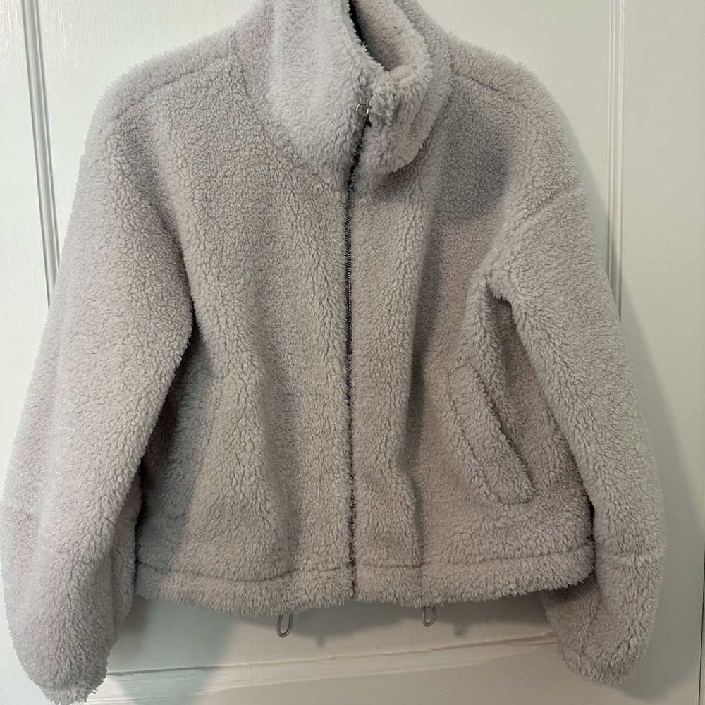 Cinchable Fleece Jacket in White